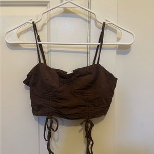 Brown croptop with ties